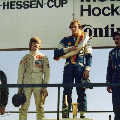 Siegerehrung Hockenheim 1981, 1. Platz, links Brutschin, rechts Konrad | © Familie Bellof